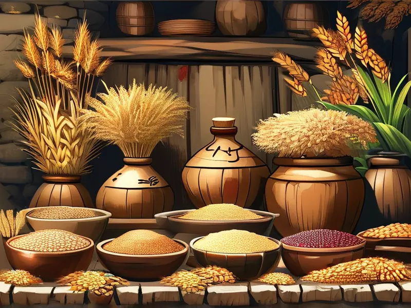 白酒酿造主要原料高粱小麦玉米展示