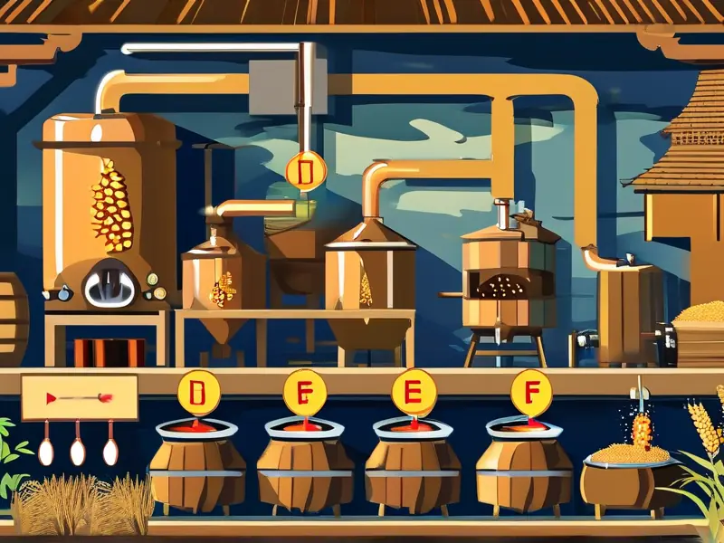 高粱酿酒工艺流程及出酒率示意图