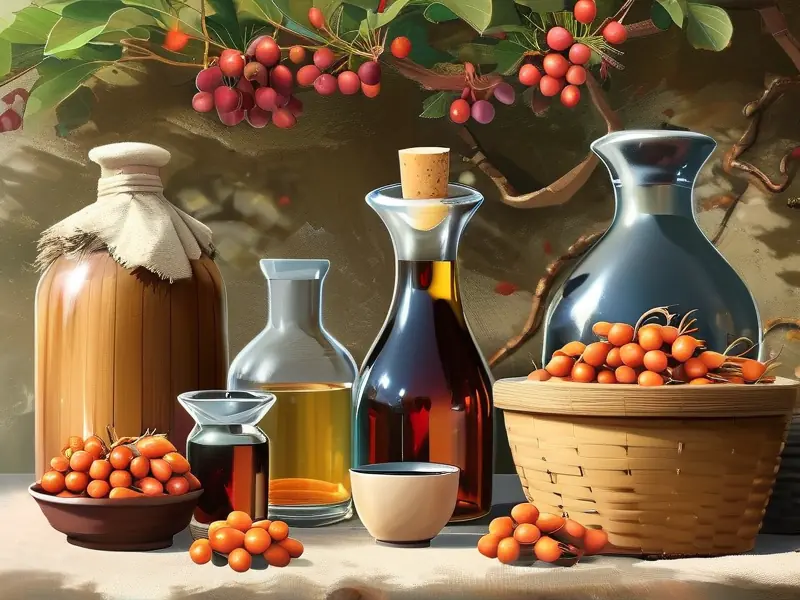 拐枣酒泡制原料和工具展示