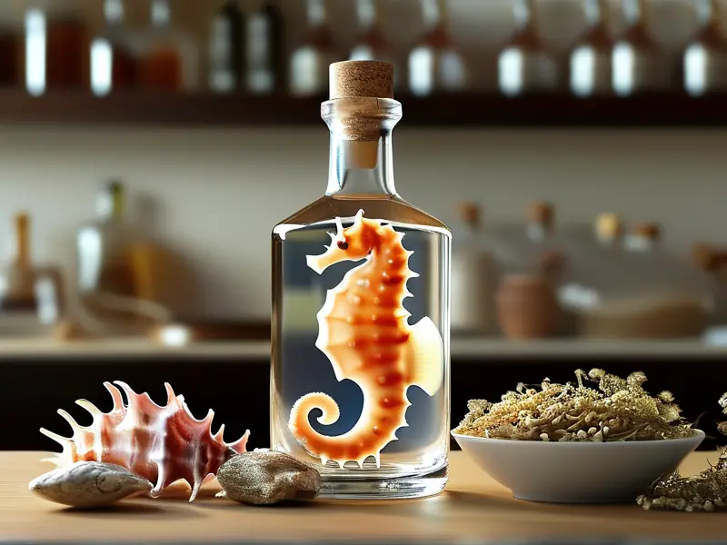 海马泡酒材料准备及制作过程展示