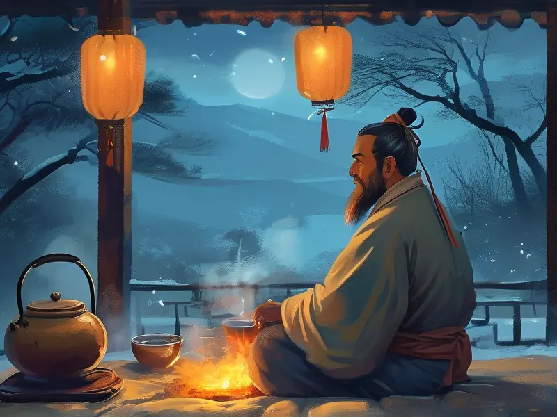 寒夜客来茶做酒传统文化场景