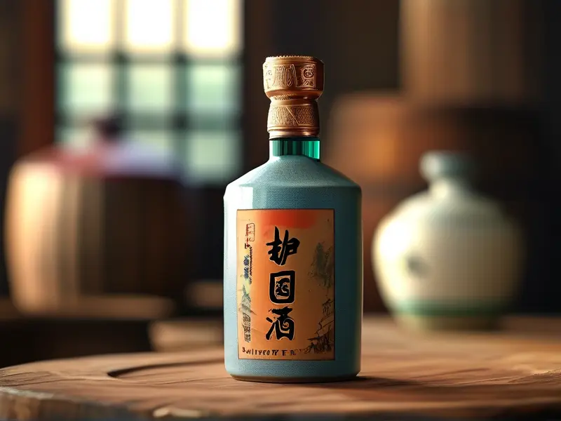 护国酿白酒传统瓶身与酿造工艺展示