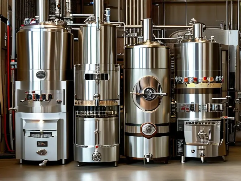 多种型号烤酒设备实拍展示图