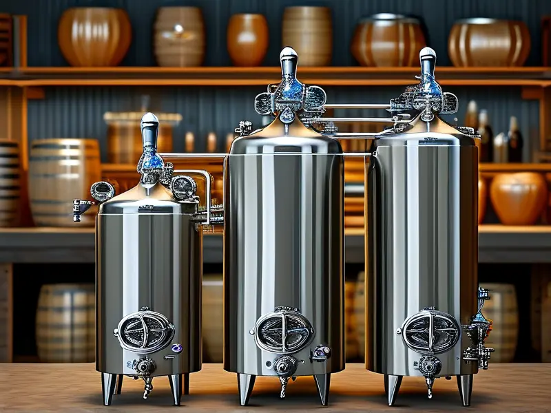 小型与大型酿酒设备实拍对比图