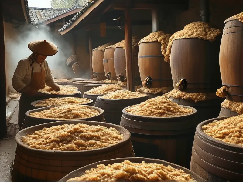 传统窃糟酿酒技术操作过程示意图