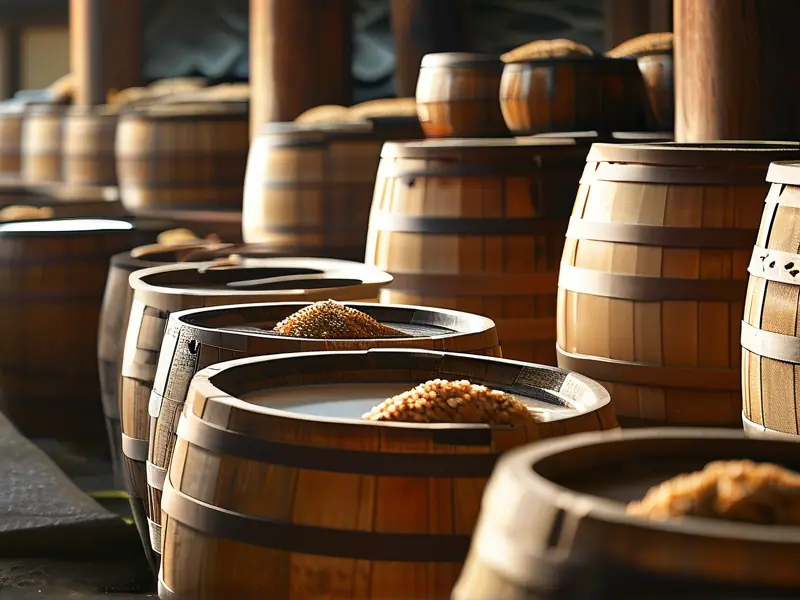 清酒本酿造传统工艺展示图