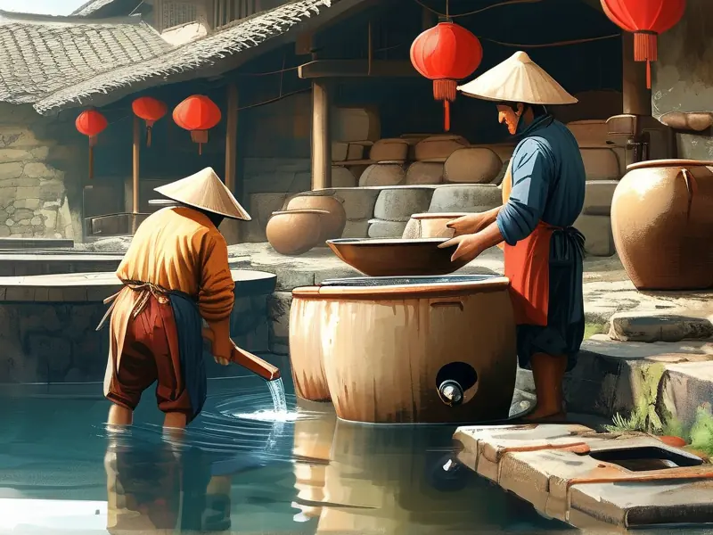 沱泉酿美酒的传统工艺展示