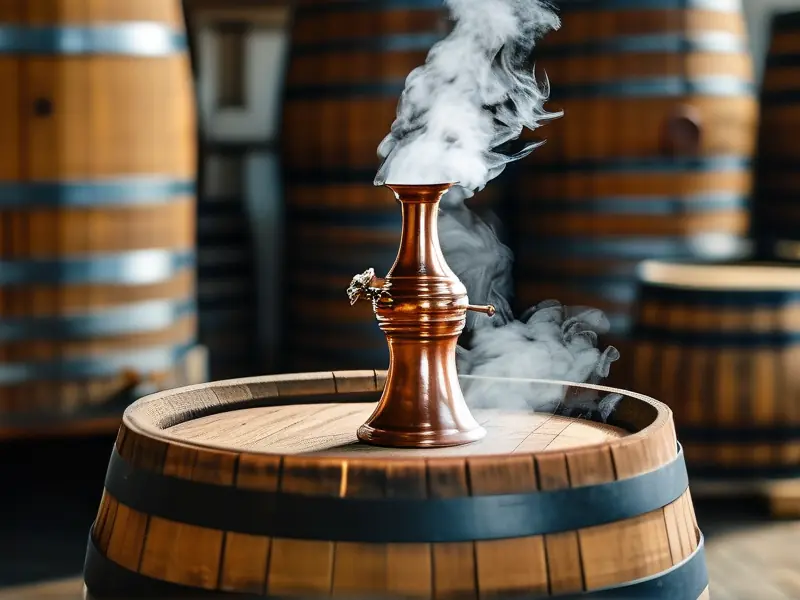 传统铜制蒸馏器生产蒸馏酒过程实拍