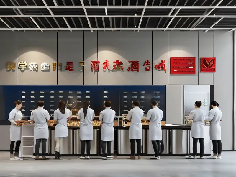 白酒中专学生实践操作酿酒设备教学场景