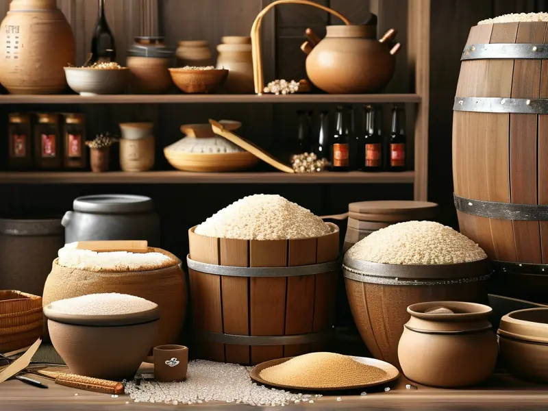 甜来酒制作原料与工具展示
