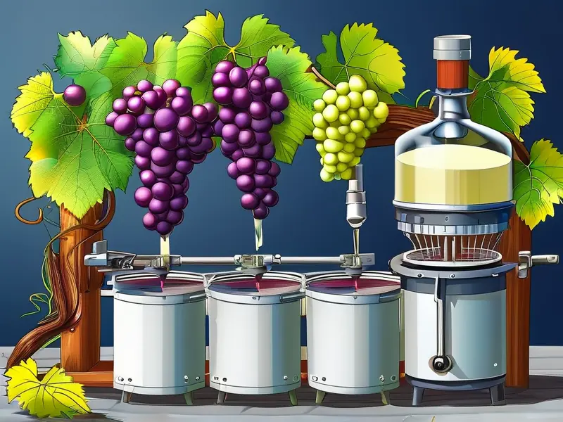 白葡萄酒酿制过程示意图