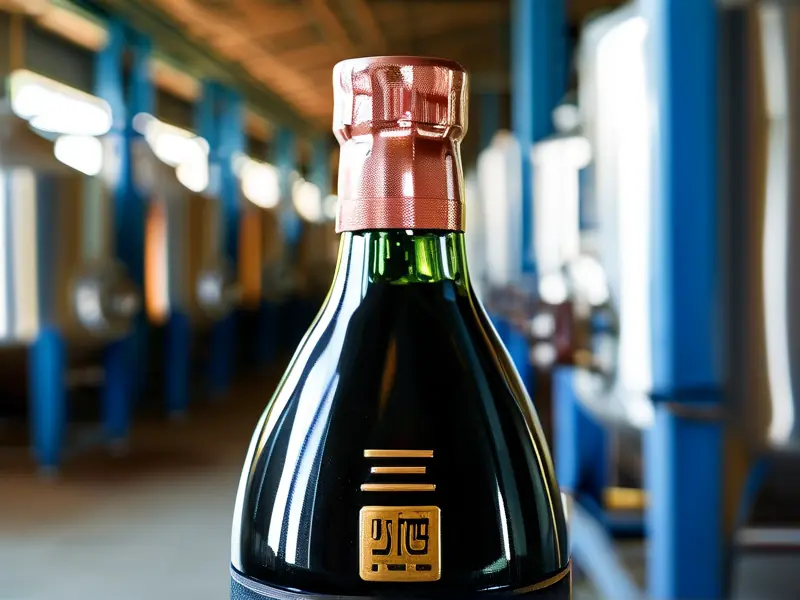 纯粮酿造白酒瓶身编码细节展示