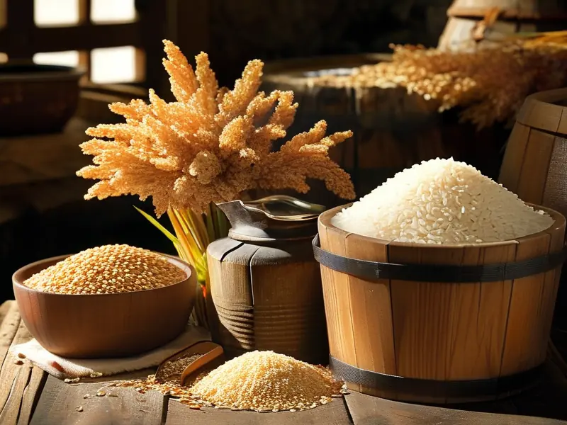 高粱大米糯米酿酒原料配比示意图