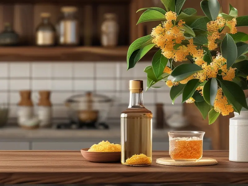 桂花泡酒材料准备示意图