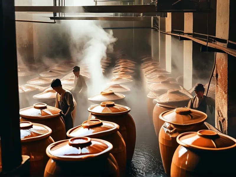 酱酒传统工艺发酵过程实景展示