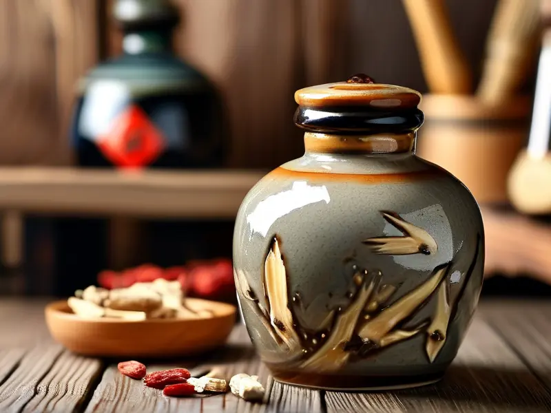 鹿鞭酒原料与浸泡过程实拍图