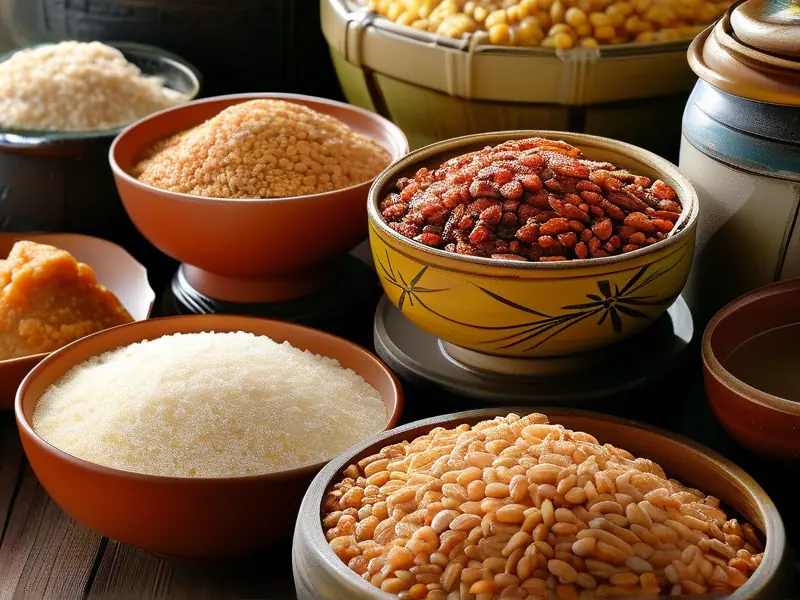 黄酒酿造用各类酒曲展示图