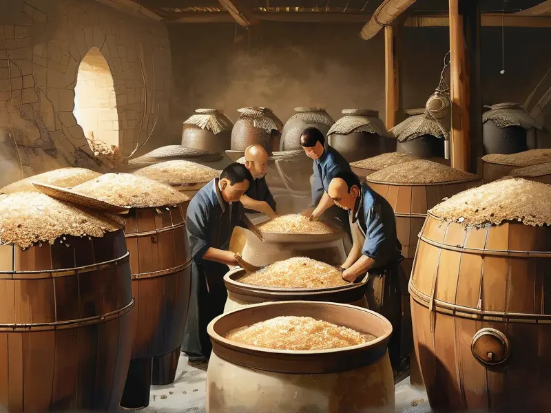 中国传统黄酒酿造工艺实景展示