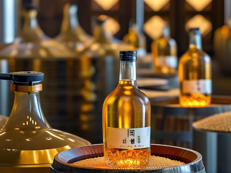 高粱酿酒过程及52度成品酒展示