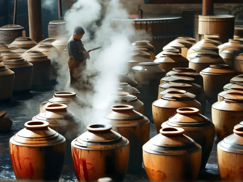 传统白酒蒸馏设备工作场景