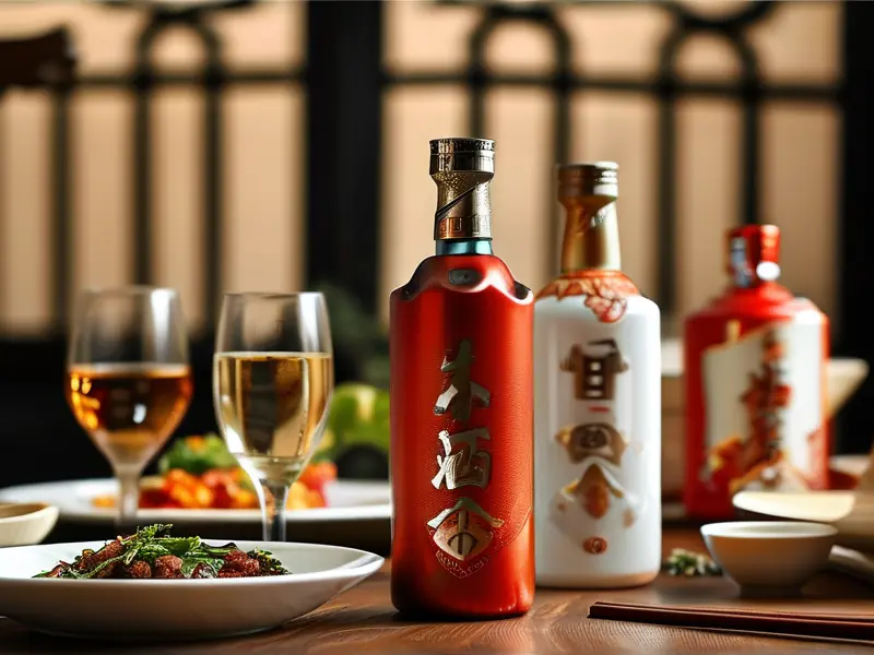 白酒与美食搭配场景展示