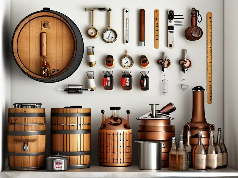 家庭酿酒工具摆放整齐