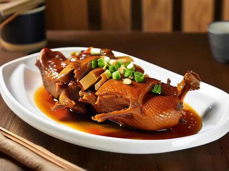 色香味俱全的碑酒鸭成品图