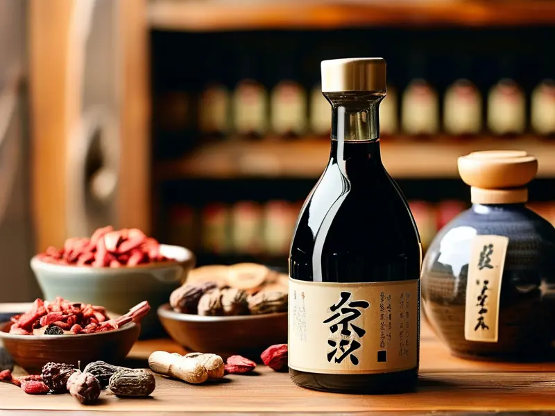 补肾补阳酒制作原料与成品展示