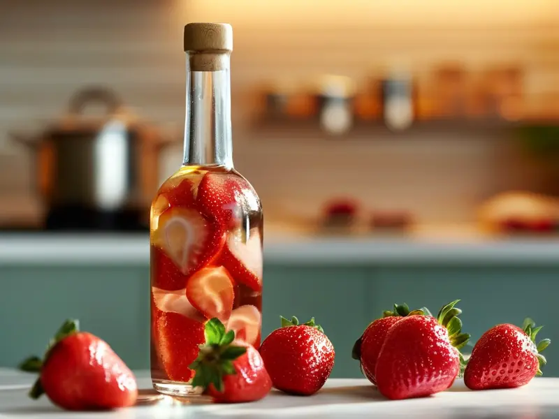 草莓泡酒制作过程展示