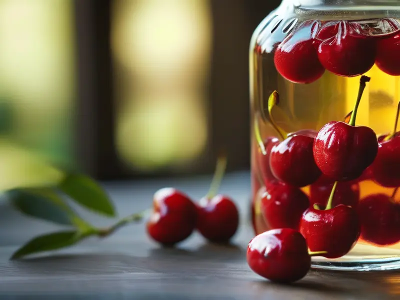 车厘子泡酒制作过程展示