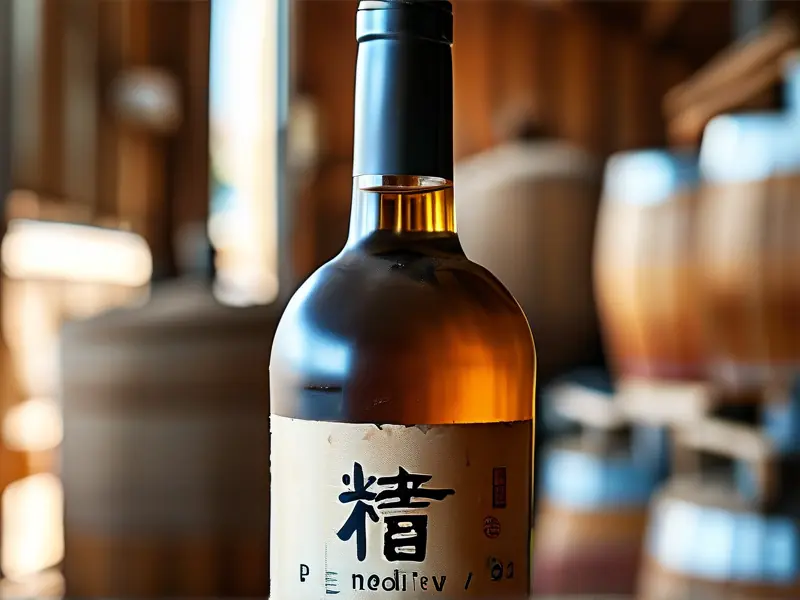 纯粮酿造酒标签批号特写