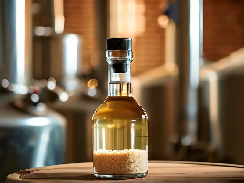 大米酒成品与酿造设备实拍图