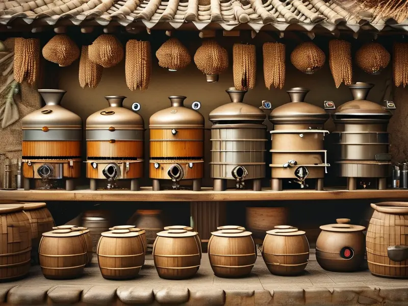 高粱烤酒传统酿造工艺流程示意图