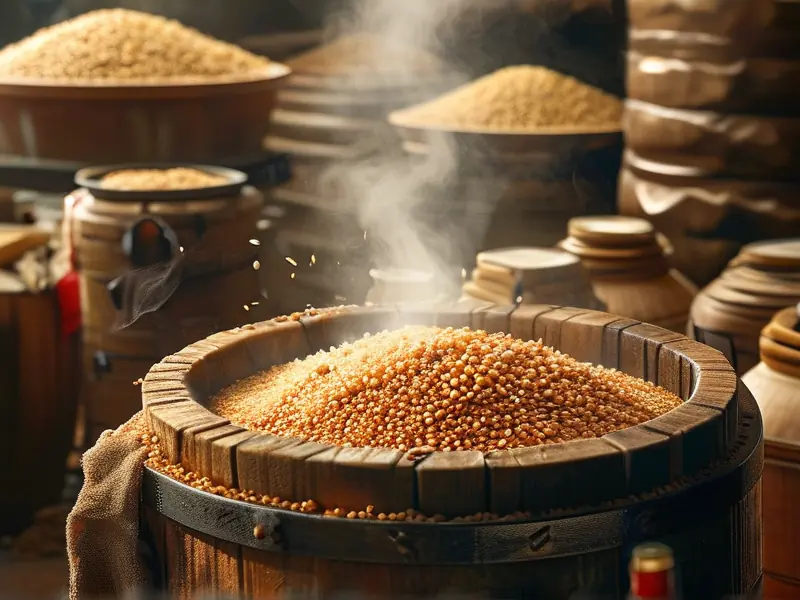 高粱酿酒粮蒸煮方法操作示意图