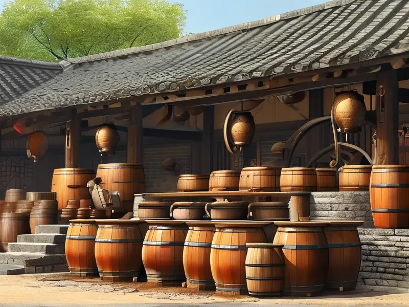 古代酿酒工艺展示图