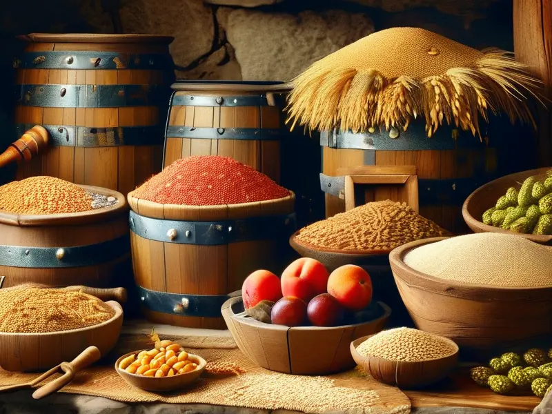 古代酿酒原料及传统酿造工艺展示