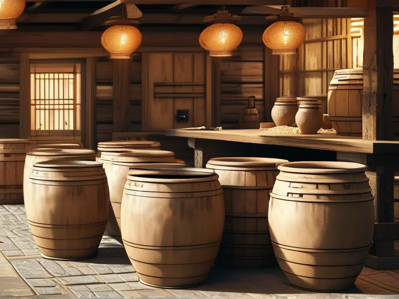 古法工艺酿酒传统陶缸发酵实景