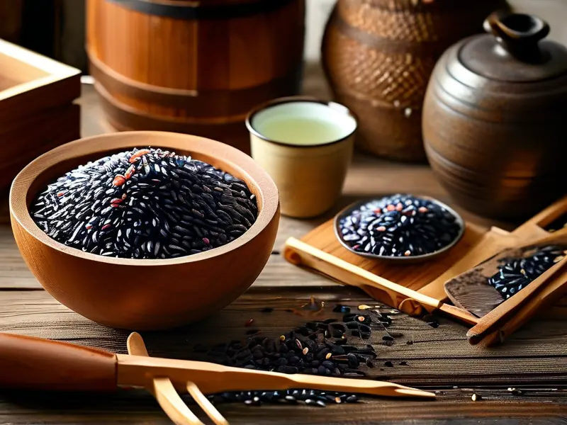 黑糯米酿酒制作过程展示