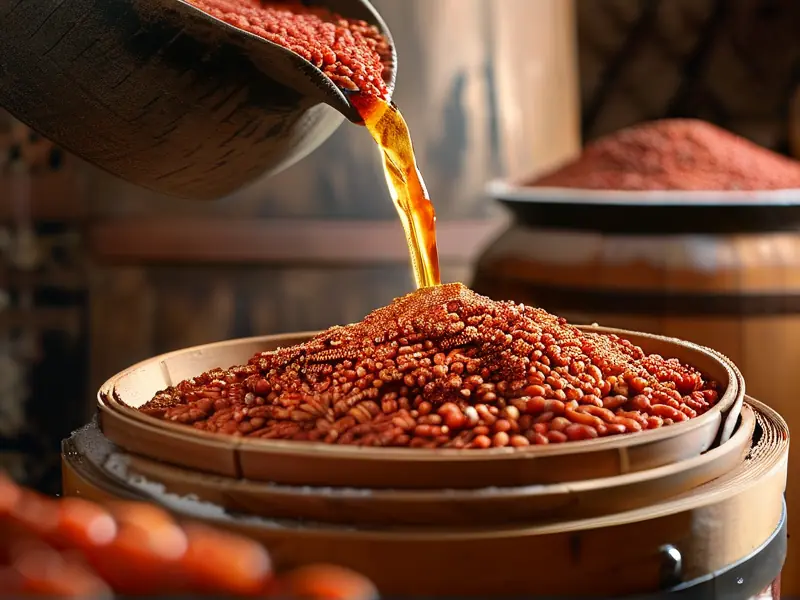 红高粱酿酒工艺流程实拍图