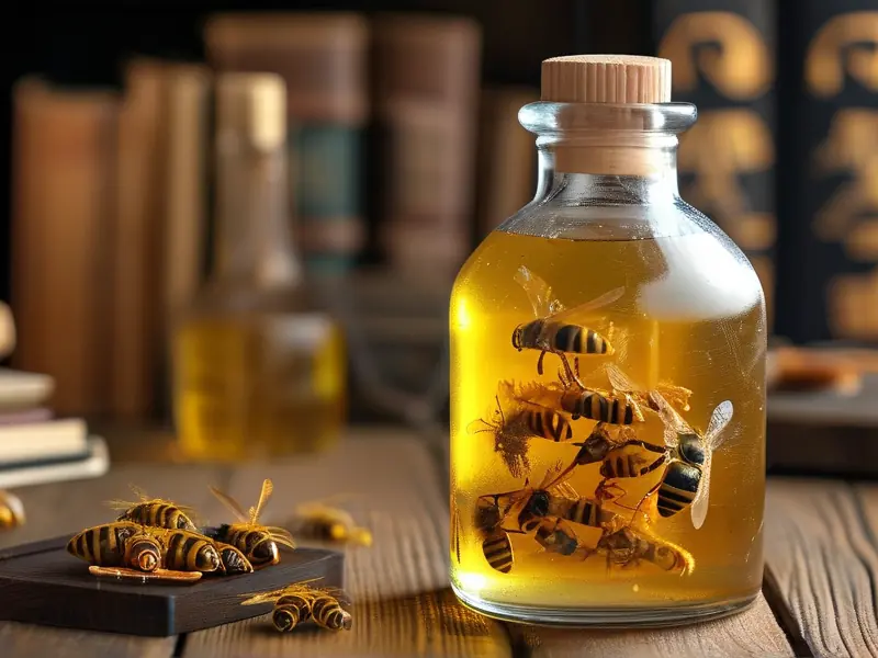 黄蜂泡酒成品展示及制作原料