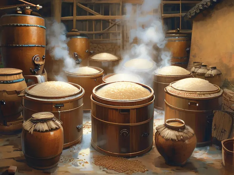 传统黄酒酿造工艺流程展示