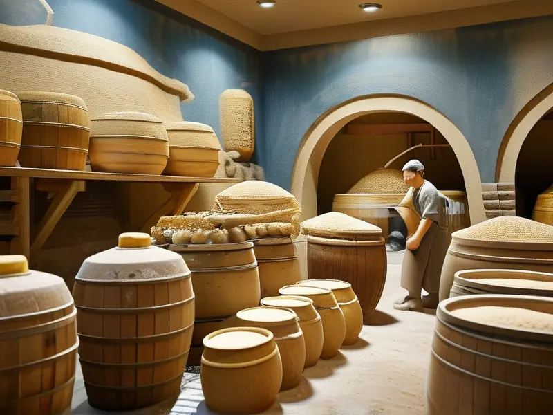 黄酒传统酿造工艺展示图