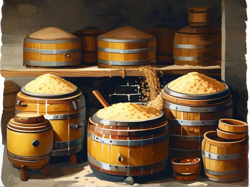 黄酒酿造过程实拍图