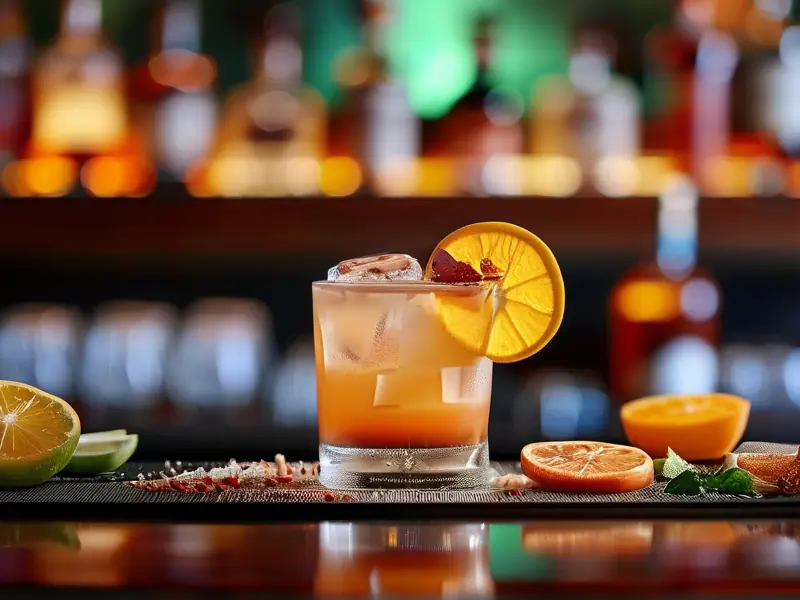 简单的鸡尾酒调制原料和工具展示