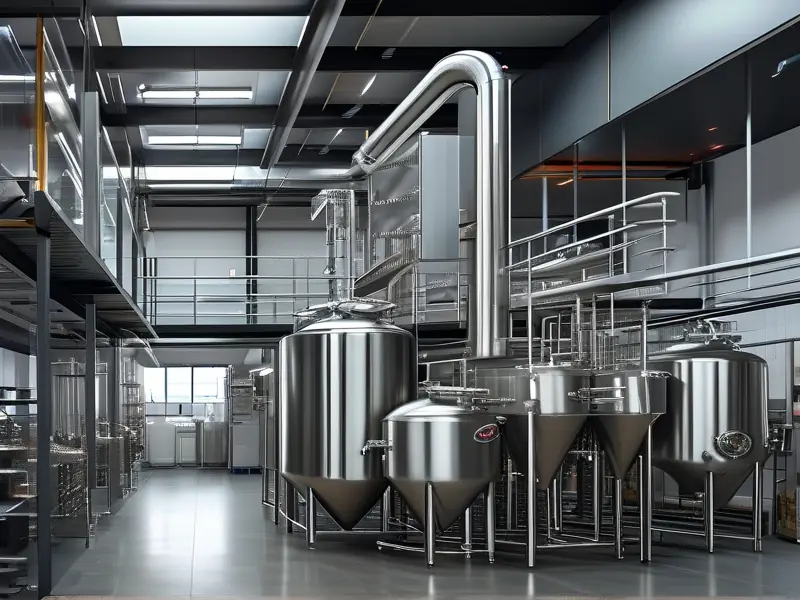 济南啤酒酿造设备生产线实景图