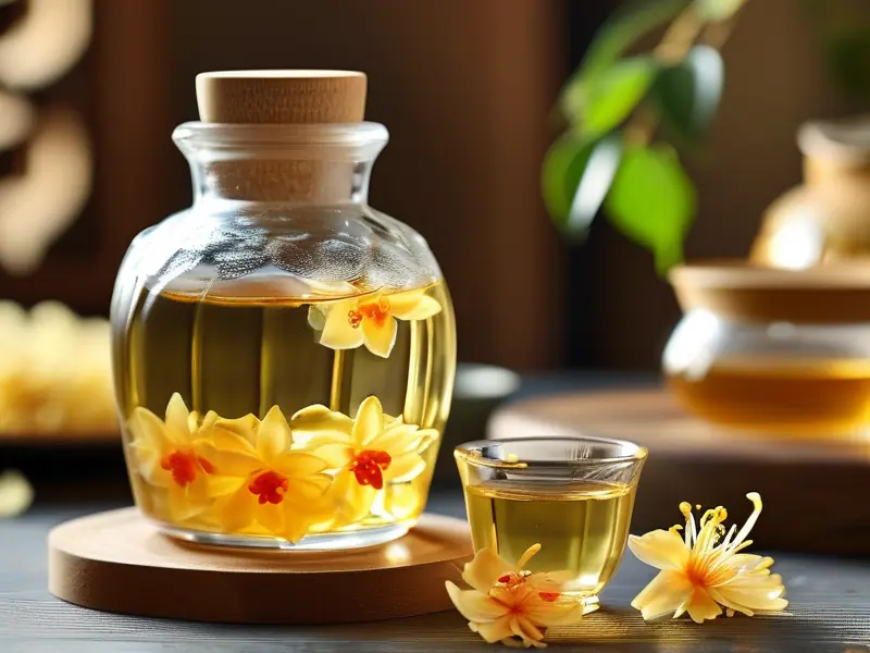 金花茶泡酒制作过程及成品展示