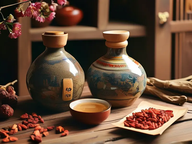 传统中药与酒做药引子的搭配示意图