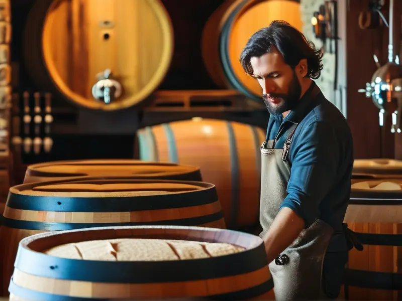 专业酿酒师演示酒糟发酵过程