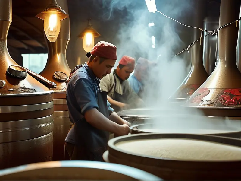 传统烤酒蒸馏工艺现场操作演示