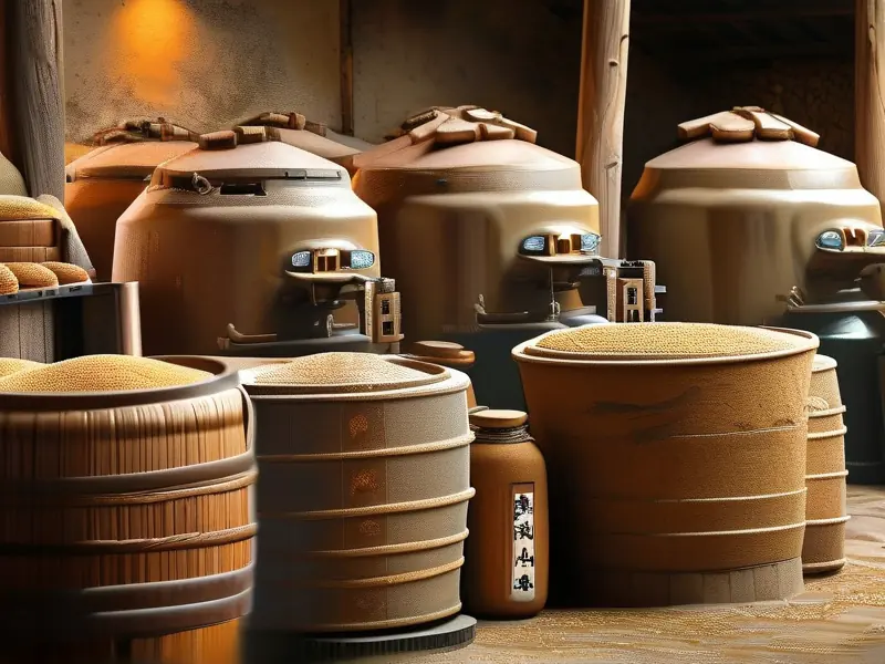 粮食酒酿造过程示意图
